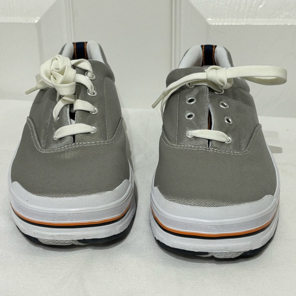 Keds Sport Gray Canvas Sneakers with White and Orange Accents - Picture 3 of 8